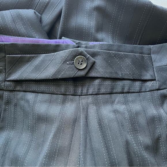 Next black pinstripe wide leg trousers career pants size 8 Long - Picture 6 of 10